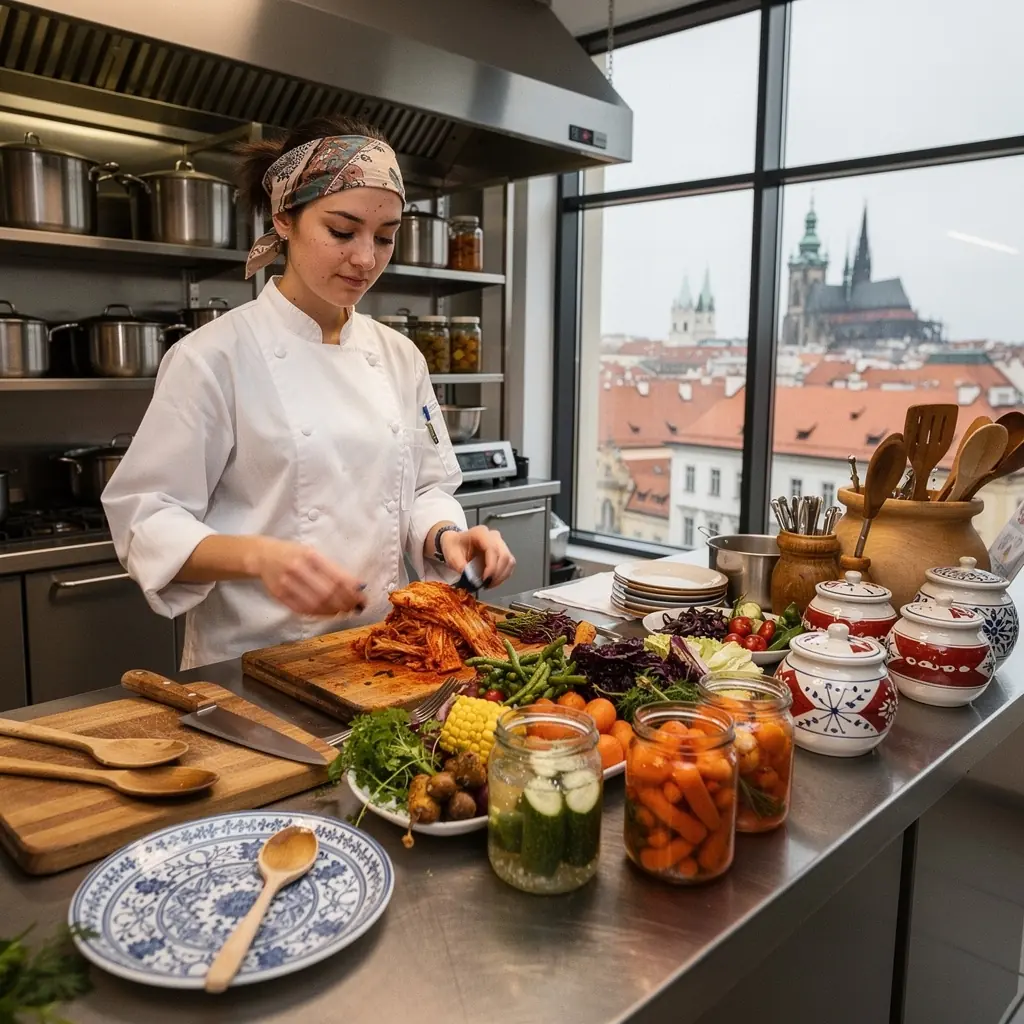 Různé druhy nakládaných okurek na bílém pozadí