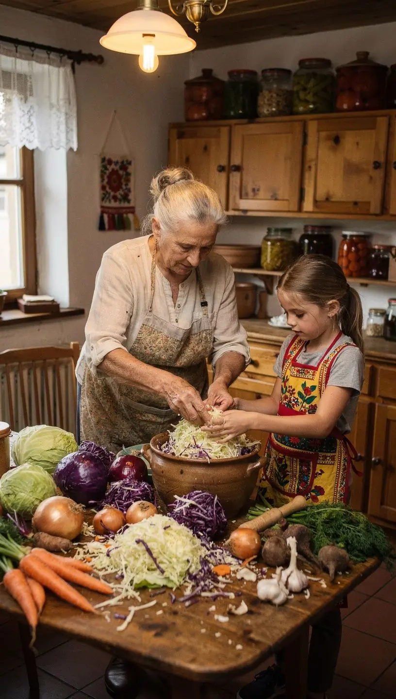 Příprava zavařování s ingrediencemi na stole