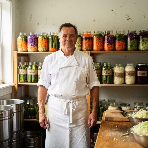 Fermentační nádoby s víčky na kuchyňské lince